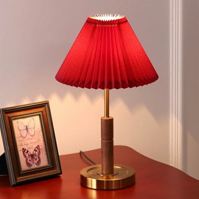 1-Light Dining Table Light Contemporary Style Cone Shape Metal Nightstand Lamp