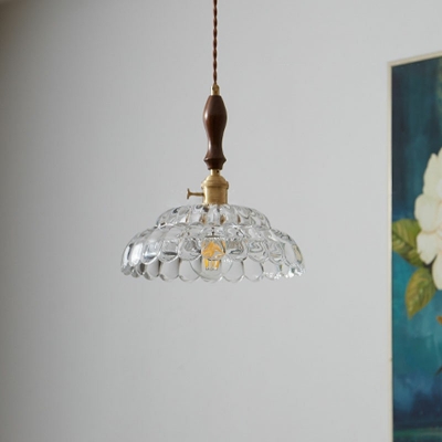 1 Light Industrial Hanging Pendant Lights Glass Hanging Lamp Kit for Bedroom