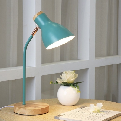 1-Light Nightstand Lamp Minimalist Style Cone Shape Metal Night Table Lamps