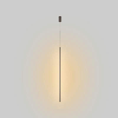 1-Light Pendant Lighting Minimalism Style Liner Shape Metal Hanging Lamp Kit