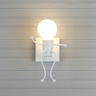 1-Light Sconce Light Kids Style Bare Bulb Shape Metal Wall Lighting Fixtures