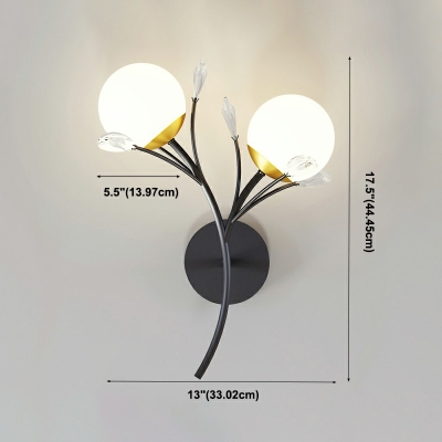 2-Light Sconce Lights Triditional Style Ball Shape Metal Wall Mount Lighting