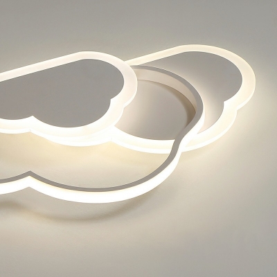 3-Light Ceiling Mounted Fixture Kids Style Cloud Shape Metal Flush Mount Pendant Light