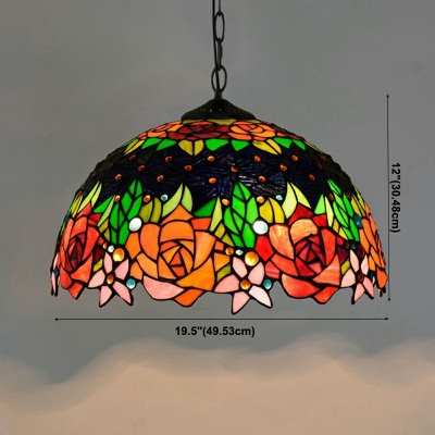 Ceiling Pendant Light Semicircular Shade Modern Style Glass Suspension Light for Living Room
