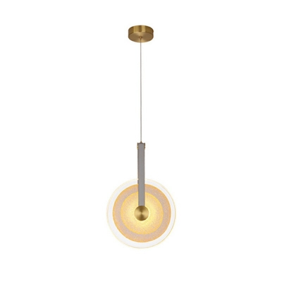 Contemporary Circular Hanging Pendant Lights Metal and Acrylic Hanging Pendant Light