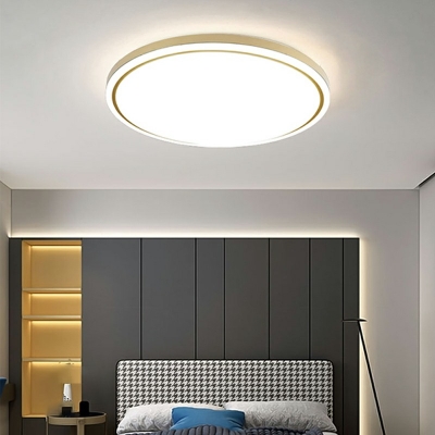 Contemporary Drum RGB Flush Mount Light Fixtures Metal and Acrylic Led Flush Ceiling Lights