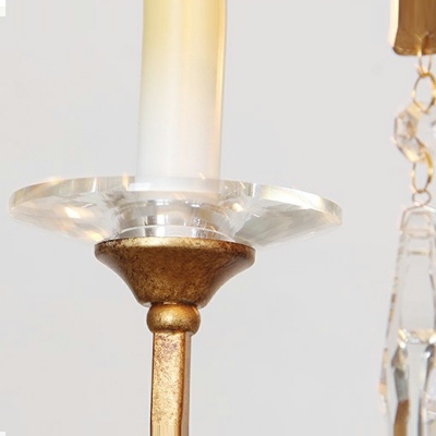 Crystal Metal LED Pendant Light Nordic Style Candlestick Chandelier Light for Dinning Room