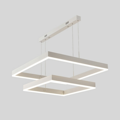Designer Multiple Squares Suspended Lighting Fixture Metal Pendant Lighting Fixtures