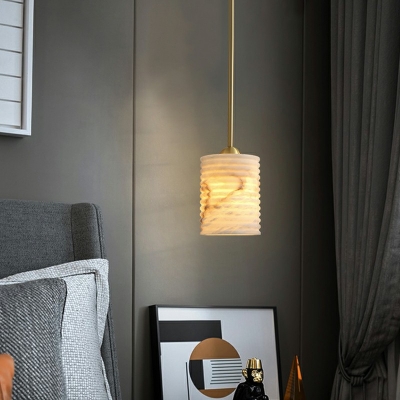 Drum Stone Down Lighting Pendant 1 Light Modern Simplicity Minimalist Hanging Lamp