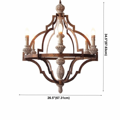 Franch Style Wood Celling Light American Style Candlestick Chandelier Light for Dinning Room