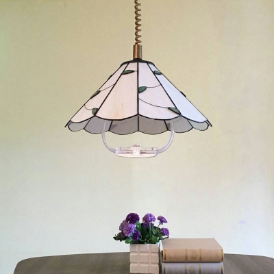 Hanging Chandelier Flower Shade Modern Style Glass Hanging Light Kit for Living Room