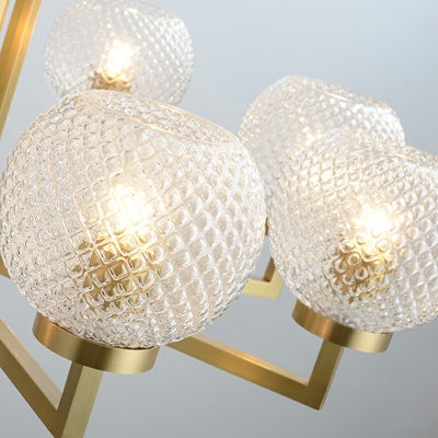 Hanging Lamp Globe Shade Modern Style Glass Pendant Lighting for Living Room