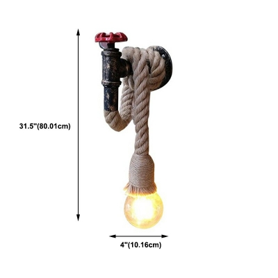 Industrial 1 Light Pipe Wall Mounted Light Fixture Vintage Wall Sconce Lamps for Outdoor