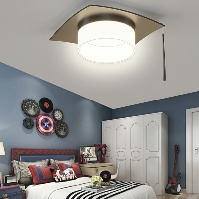 Macaron Flush Mount Ceiling Light Fixture 1 Light Modern Close to Ceiling Lighting for Bedroom
