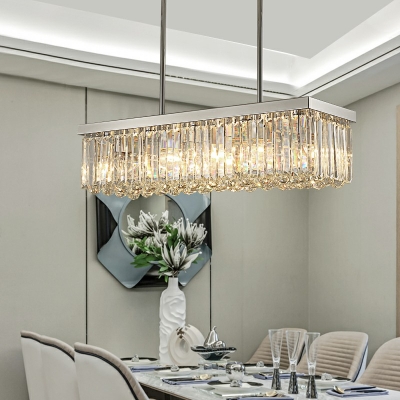 Modern Island Chandelier Lights Crystal Square Elegant Chandelier Lighting Fixtures for Dinning Room