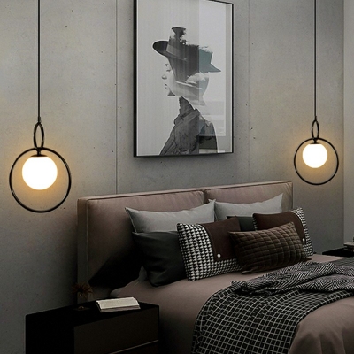 Nordic Style LED Pendant Light Modern Style Glass Hanging Light for Bedside