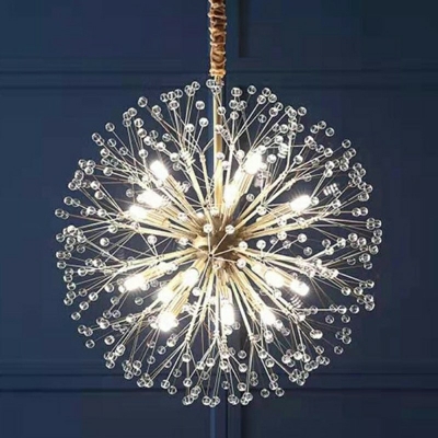 Pendant Lighting Fixtures Globe Shade Modern Style Crystal Hanging Ceiling Light for Living Room