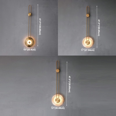 Postmodern Gold Color Flush Mount Wall Sconce Metal Wall Sconces for Living Room