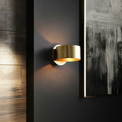 Wall Mounted Lamps Gold Shade Flush Mount Wall Sconce for Bedroom