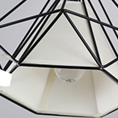 1-Light Flush Mount Chandelier Industrial Style Diamond Shape Metal Ceiling Light