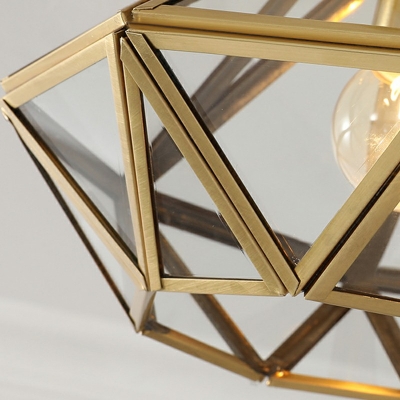 1-Light Flush Mount Chandelier Traditional Style Diamond Shape Metal Ceiling Mounted Fixture