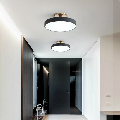 1 Light Round Shade Flush Light Modern Style Acrylic Led Flush Light for Living Room Remote Control Stepless Dimming