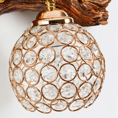 1-Light Sconce Light Fixture Kids Style Globe Shape Crystal Wall Mounted Lamps