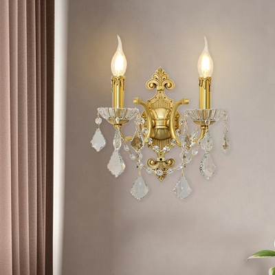 2-Light Sconce Light Contemporary Style Candle Shape Metal Wall Mount Lighting