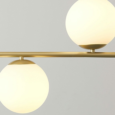 4-Light Island Lighting Modernism Style Globe Shape Glass Chandelier Light Fixture