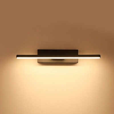 Black Rectangular Wall Sconce Modern Style Metal 1-Light Sconce Light Fixture