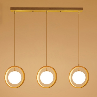 Contemporary Down Lighting Pendant Wood Material Hanging Pendant Light for Living Room