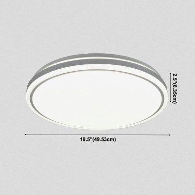 Contemporary Drum RGB Flush Mount Light Fixtures Metal and Acrylic Led Flush Ceiling Lights