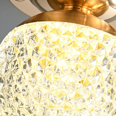 Flush Ceiling Light Globe Shade Modern Style Crystal Flush Mount Light Fixtures for Living Room