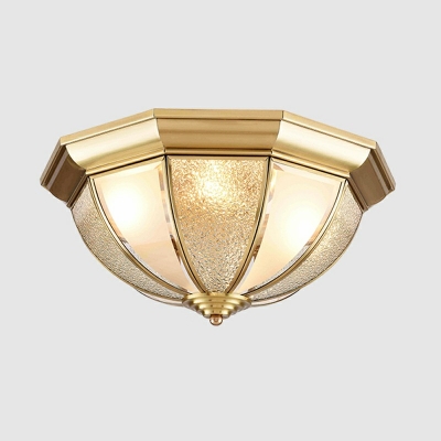 Flush Mount Ceiling Fixture Round Shade Modern Style Glass Flushmount for Living Room