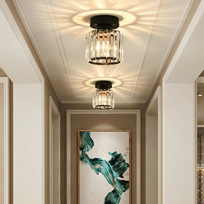 Flushmount Lighting Square Shade Modern Style Crystal Flush Mount Lighting for Living Room