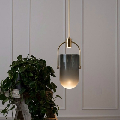 Metal and Glass Hanging Pendnant Lamp Nordic Style Modern Minimalist Pendant Light for Bedroom