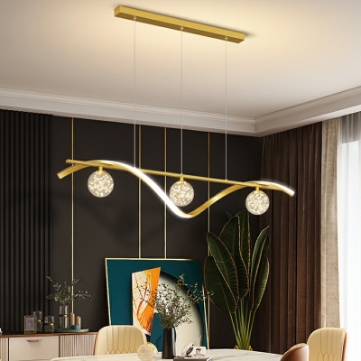 Metal Glass LED Pendant Light Modern and Simple Hanging Light for Dinning Room