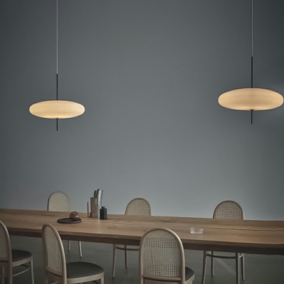 Nordic Disk-Shaped Tapered Pendant Light Metal and Acrylic Ceiling Pendant Light