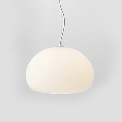 Nordic Frosted White Opal Glass Ceiling Pendant Light Dome Tapered Pendant Light