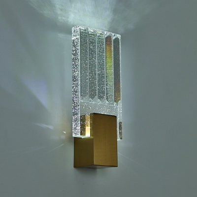 Rectangular Wall Hanging Lights Crystal and Metal Modern Sconce Light Fixture for Bedroom