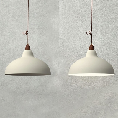 Wood Pendulum Lights Modern 1 Light Dome Ceiling Pendant Lamp Minimalist Ceiling Lamp for Bedroom