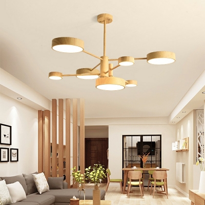 Yellow Hanging Lamp Dispersed Shade Modern Style Acrylic Pendant Light for Living Room