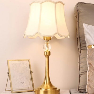 1-Light Bedside Table Lamps Modernism Style Bell Shape Metal Nightstand Lamp