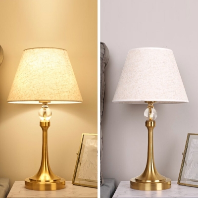 1-Light Bedside Table Lamps Modernism Style Bell Shape Metal Nightstand Lamp
