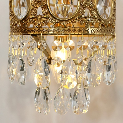 1-Light Sconce Lights Minimalist Style Crown Shape Metal Wall Mount Light Fixture