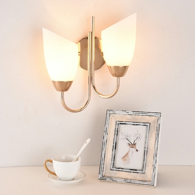 2-Light Sconce Lights Traditional Style Bell Shape Metal Wall Mounted Reading Lights