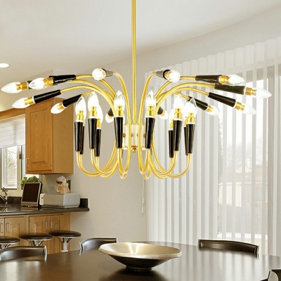 24-Light Pendant Lighting Simplicity Style Sputnik Shape Metal Hanging Ceiling Light