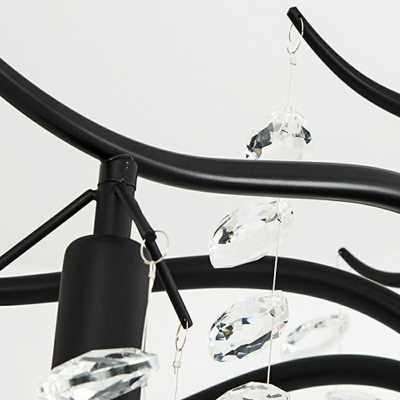 4-Light Chandelier Lighting Simplicity Style Waterfall Shape Metal Hanging Light Kit