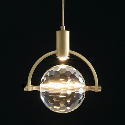 Contemporary Carved Suspended Lighting Fixture K9 Crystal Ceiling Pendant Light