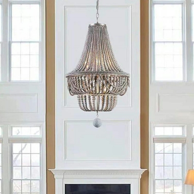 Franch Style Wood Chandelier Light American Style Country Pendant Light for Dinning Room